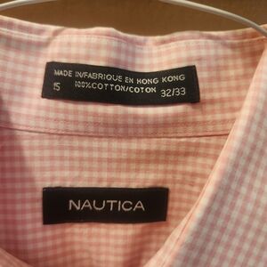 Nautica Men's Pink Gingham Shirt